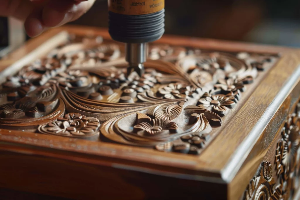 CNC router used in furniture making applications